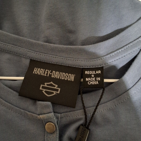 NWT HARLEY DAVIDSON KNIT BLUE SHIRT - Picture 9 of 14